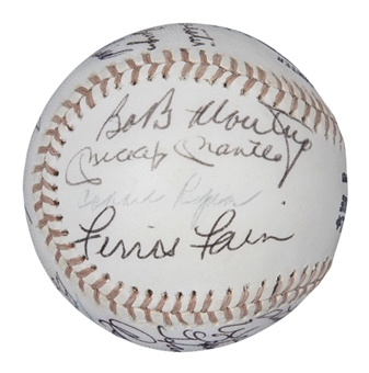 MLB Hall of Famers and Stars Multi Signed ONL Feeney Baseball With 20 Signatures Including Mantle, Maris & Appling (JSA)